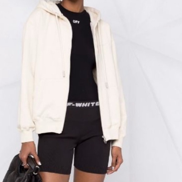 Off-White Black and White Women's Shorts - Picture 4 of 9